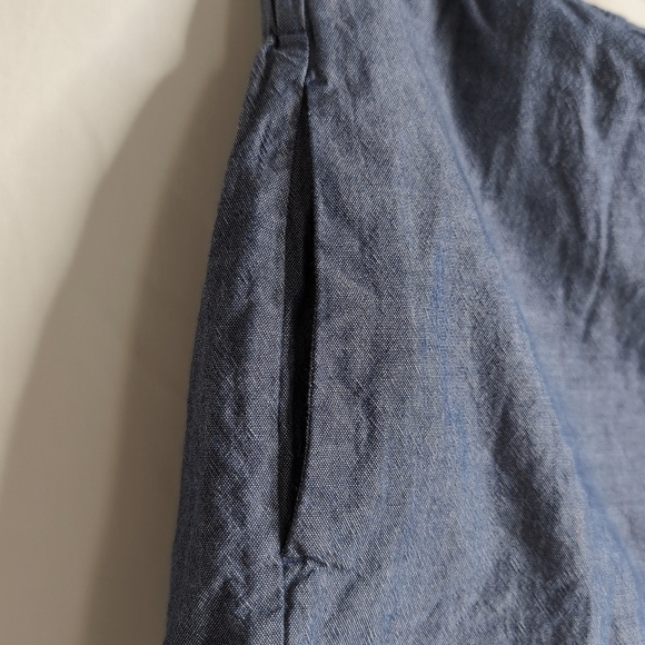 ZARA Chambray Blue Wrap Tie Skort with Pockets, Size M - Picture 4 of 9